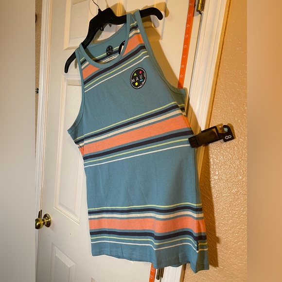 Maui And Sons Men’s Sz S Tank Top Sublime Ocean Blue Striped Design NWT MSRP $28 - Picture 3 of 7
